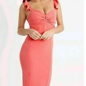 LIPSY Coral Twist Bust Dress size 6 brand new